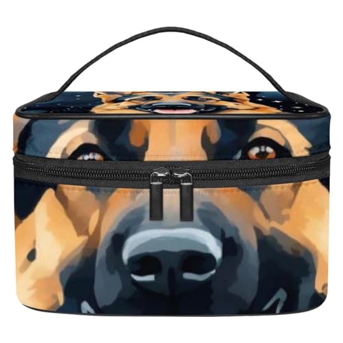 Make up Taschen für Damen,Kulturbeutel für Herren,Schäferhund Tier Sternenmuster von GIAPB