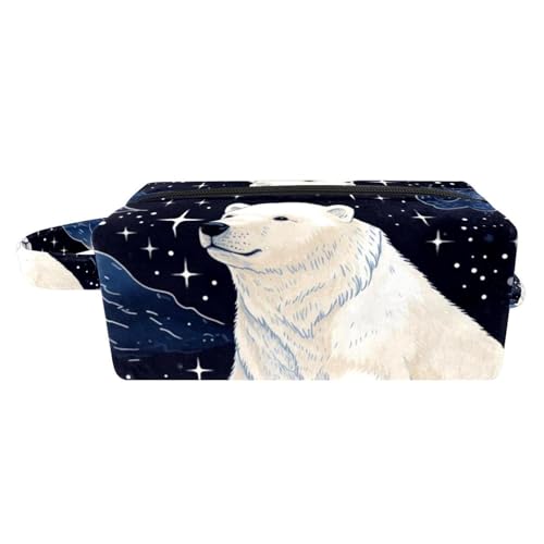 Make up Taschen für Damen,Kulturbeutel für Herren,Tierische Eisbär Sternenkunst Illustration von GIAPB