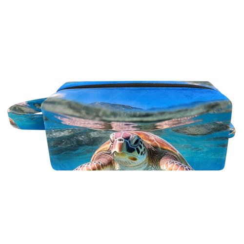 Make up Taschen für Damen,Kulturbeutel für Herren,Tierisches Meeresschildkröten Schwimmmuster von GIAPB