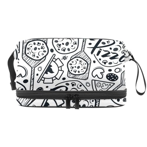 Reise Kosmetiktasche,Make up Taschen Organizer,Cartoon geometrische Wortkunst von GIAPB