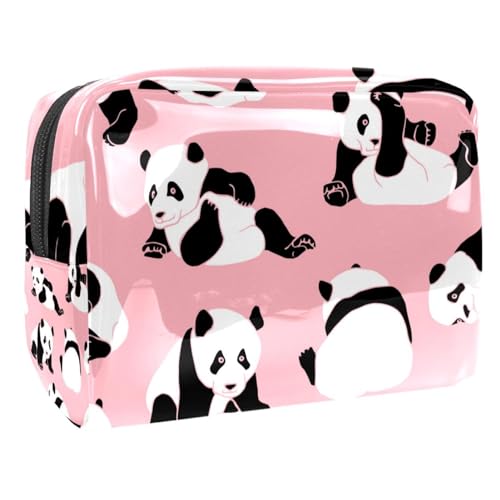 Reise Kosmetiktasche,Make up Taschen Organizer,Nahtloses Panda Tier Rosa Muster von GIAPB