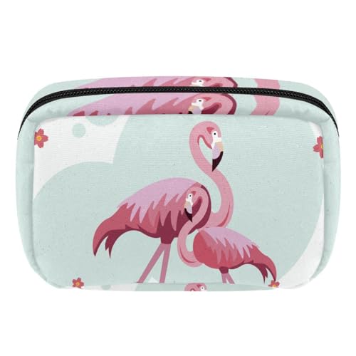 Reise Kosmetiktasche,Make up Taschen Organizer,Rosa Flamingo Tierpflanzenmuster von GIAPB