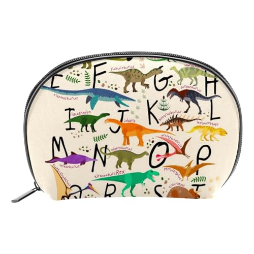 Reise Kulturbeutel für Frauen,kleine Make up Tasche,Cartoon Tiere Dinosaurier von GIAPB