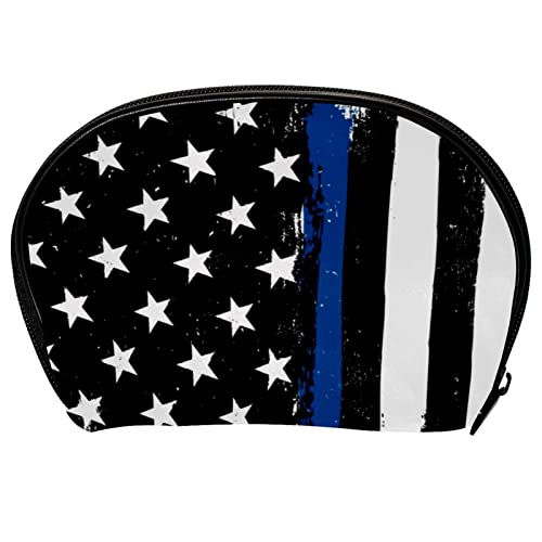 Reise Make up Tasche,Make up Organizer Tasche,Make up Taschen für Frauen,Amerika Flagge blau von GIAPB