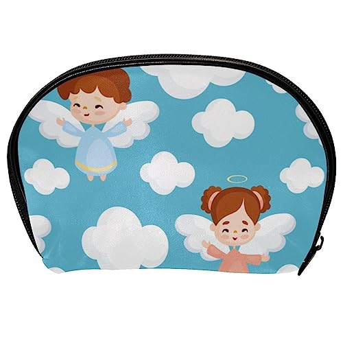 Reise Make up Tasche,Make up Organizer Tasche,Make up Taschen für Frauen,Blauer Himmel und weiße Wolke von GIAPB