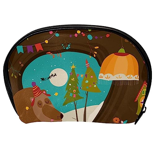 Reise Make up Tasche,Make up Organizer Tasche,Make up Taschen für Frauen,Tiere Weihnachten von GIAPB