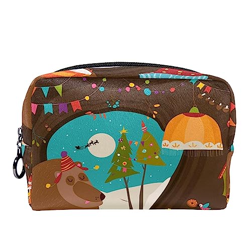 Reise Make up Tasche,Make up Organizer Tasche,Make up Taschen für Frauen,Tiere Weihnachten von GIAPB