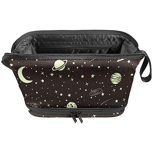 Reise Make up Tasche,Make up Organizer Tasche,Make up Taschen für Frauen,Vintager Galaxie Planet Mond von GIAPB