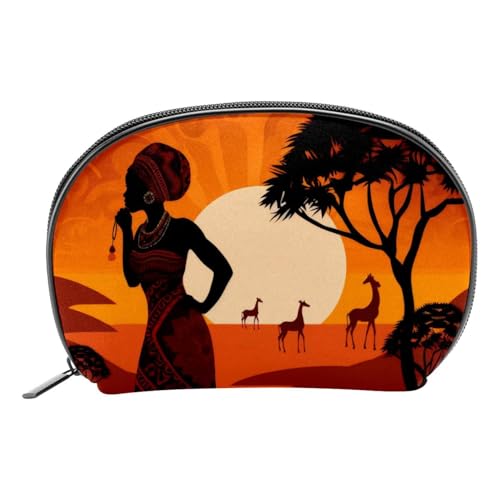 Reise Make up Tasche,Reise Kulturbeutel für Frauen,Afrikanische Schwarze Frau Tier von GIAPB