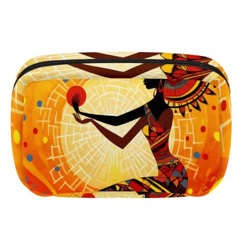 Reisekosmetiktasche,Make up Organizer Tasche,Afrikanerin, Sonnenuntergang, Pattern von GIAPB