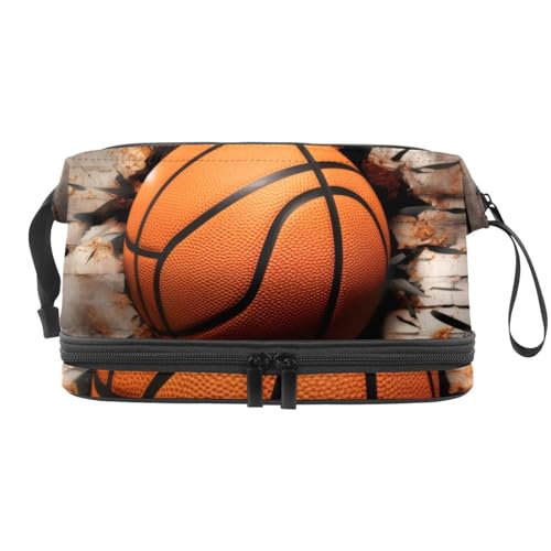 Reisekosmetiktasche,Make up Organizer Tasche,Basketballwand mit 3D Muster von GIAPB