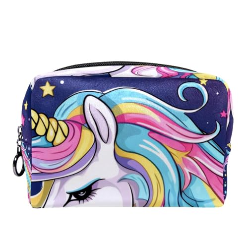 Reisekosmetiktasche,Make up Organizer Tasche,Buntes Einhorn Tierkunstmuster von GIAPB