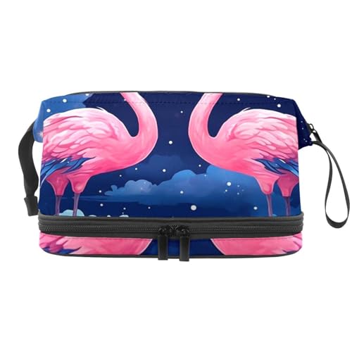 Reisekosmetiktasche,Make up Organizer Tasche,Buntes Tierflamingos Kunstmuster von GIAPB