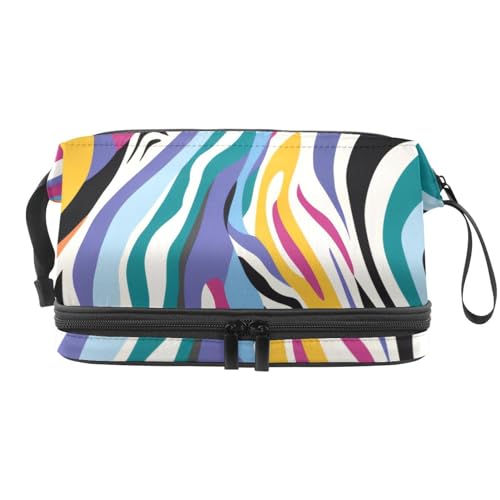 Reisekosmetiktasche,Make up Organizer Tasche,Buntes Zebra Textur Kunstmuster von GIAPB