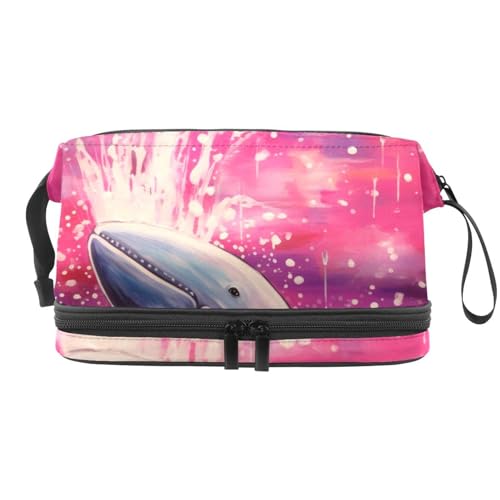 Reisekosmetiktasche,Make up Organizer Tasche,Cartoon Delfin buntes Muster von GIAPB