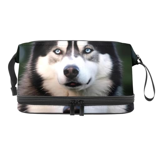 Reisekosmetiktasche,Make up Organizer Tasche,Dschungelschwarzes Tierhundemuster von GIAPB