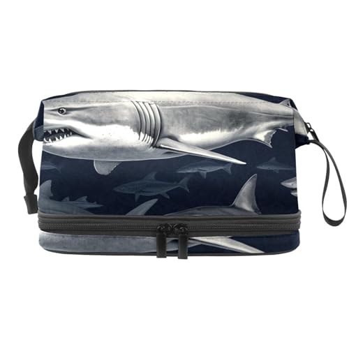 Reisekosmetiktasche,Make up Organizer Tasche,Kunst Haifisch Muster von GIAPB