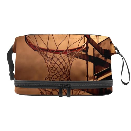 Reisekosmetiktasche,Make up Organizer Tasche,Retro Basketballkorbmuster von GIAPB