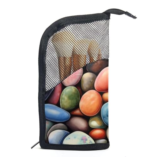 Reisekosmetiktasche,Make up Organizer Tasche,Strand Bunte Steine von GIAPB