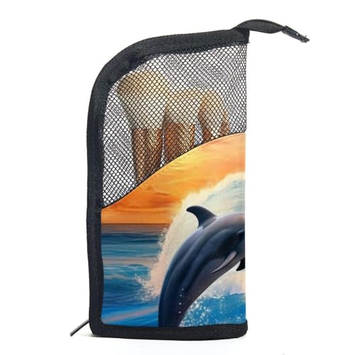 Reisekosmetiktasche,Make up Organizer Tasche,Tierdelfine im Surfmuster von GIAPB