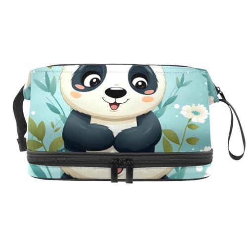 Reisekosmetiktasche,Make up Organizer Tasche,Tierisches Pandabär Pflanzenblumenmuster von GIAPB