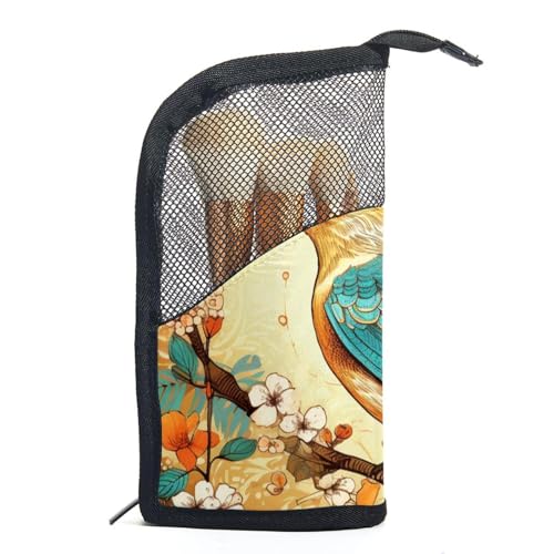 Reisekosmetiktasche,Make up Organizer Tasche,Waldvogel und Pflanzenblumenmuster von GIAPB