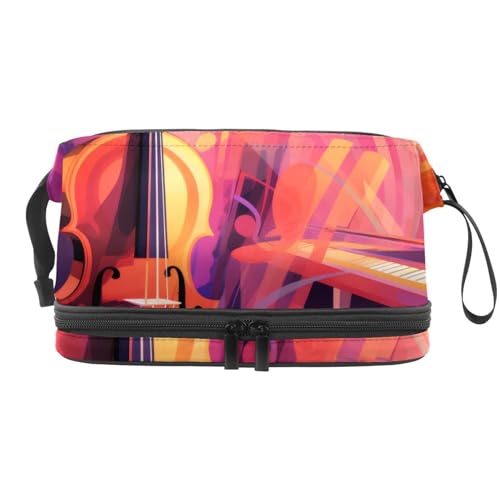 Reisekosmetiktasche,Make up Organizer Tasche,abstrakte Jazzkunst Musikinstrumente von GIAPB