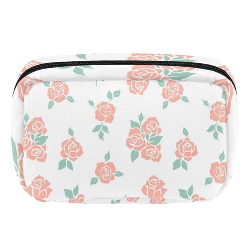 Schminktasche für Damen,Kulturtasche für Herren,Cartoon Rosa Blumen von GIAPB