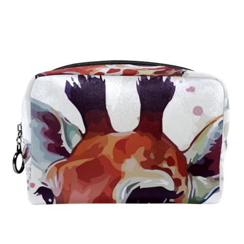 Schminktasche für Damen,Kulturtasche für Herren,Tierisches Giraffen Aquarell Kunstmuster von GIAPB