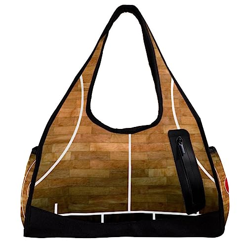 Sporttasche für Damen,Reisetasche,Sporttasche,Damen Sporttasche,Basketballplatzmuster von GIAPB