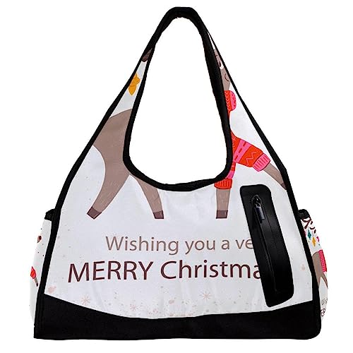 Sporttasche für Damen,Reisetasche,Sporttasche,Damen Sporttasche,Frohe Weihnachten Hirsch von GIAPB