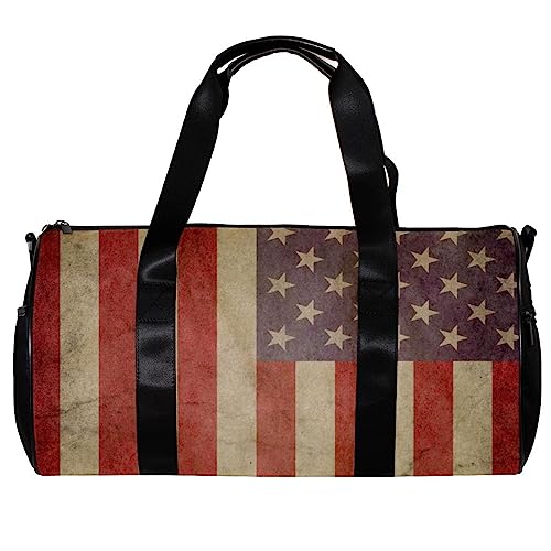 Turnbeutel für Damen,Reisetasche,Turnbeutel für Herren,Sporttasche,Amerikanische Flagge mit Vintage Muster von GIAPB