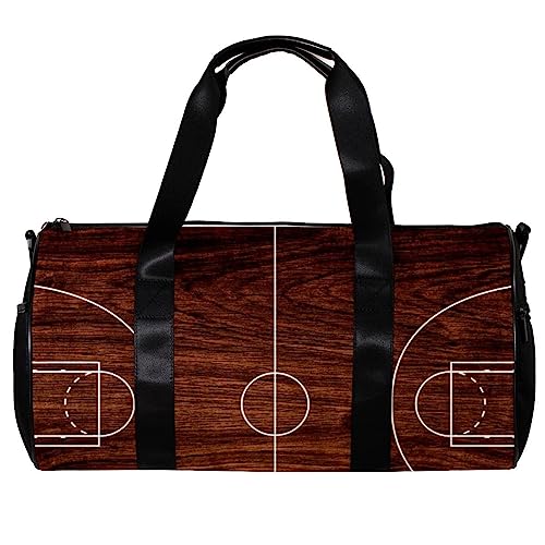 Turnbeutel für Damen,Reisetasche,Turnbeutel für Herren,Sporttasche,Basketballplatz aus Holz von GIAPB