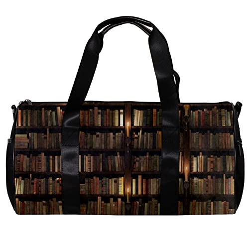 Turnbeutel für Damen,Reisetasche,Turnbeutel für Herren,Sporttasche,Bücher im Regal der Bibliothek von GIAPB