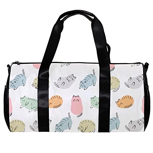 Turnbeutel für Damen,Reisetasche,Turnbeutel für Herren,Sporttasche,Bunte Katze nahtlos von GIAPB