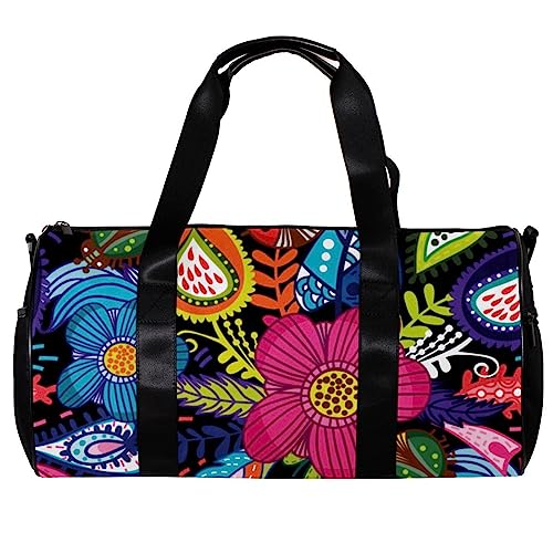 Turnbeutel für Damen,Reisetasche,Turnbeutel für Herren,Sporttasche,Helles Blumenmuster von GIAPB