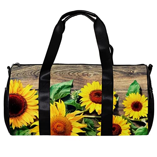 Turnbeutel für Damen,Reisetasche,Turnbeutel für Herren,Sporttasche,Herbstblumen Holzbrett von GIAPB