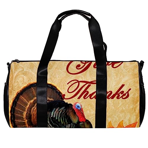 Turnbeutel für Damen,Reisetasche,Turnbeutel für Herren,Sporttasche,Herbstlicher Thanksgiving Truthahn Kürbis von GIAPB