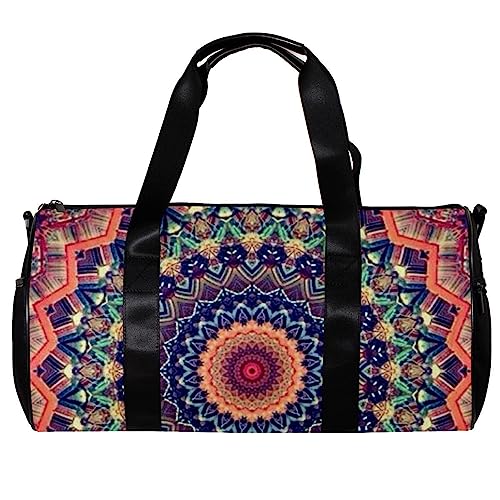 Turnbeutel für Damen,Reisetasche,Turnbeutel für Herren,Sporttasche,Orange Mandala Blume von GIAPB