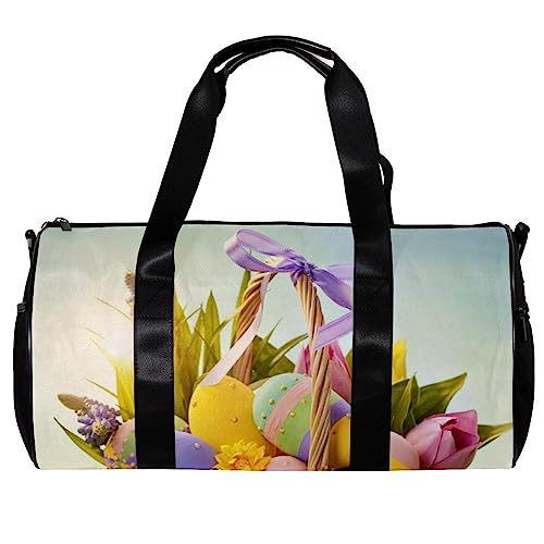 Turnbeutel für Damen,Reisetasche,Turnbeutel für Herren,Sporttasche,Ostereier und Blumen von GIAPB