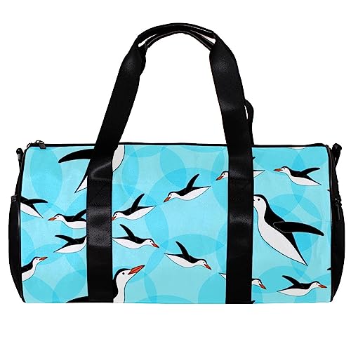 Turnbeutel für Damen,Reisetasche,Turnbeutel für Herren,Sporttasche,Pinguinblauer Hintergrund von GIAPB