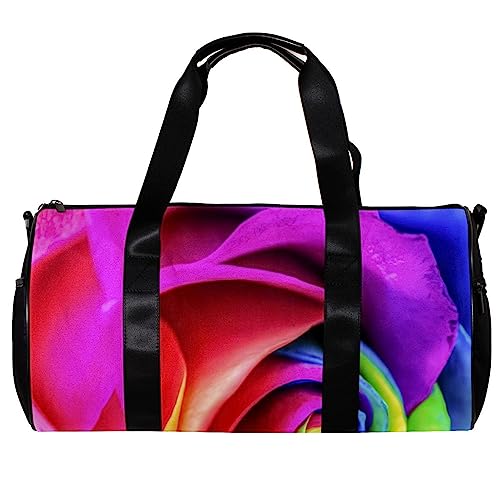 Turnbeutel für Damen,Reisetasche,Turnbeutel für Herren,Sporttasche,Regenbogenrose von GIAPB