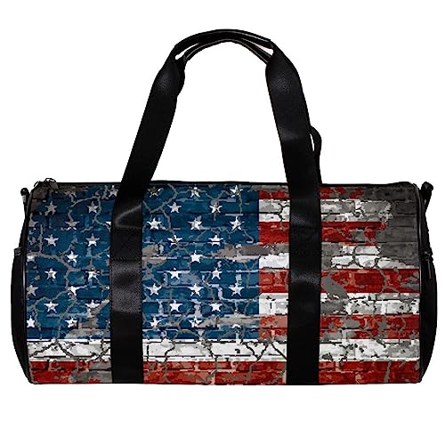 Turnbeutel für Damen,Reisetasche,Turnbeutel für Herren,Sporttasche,Retro amerikanisches Flaggenmuster von GIAPB