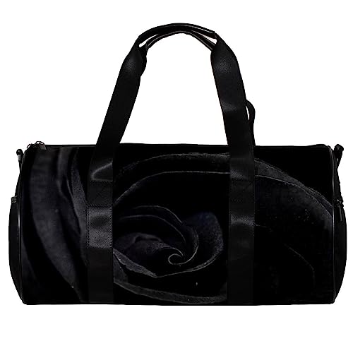 Turnbeutel für Damen,Reisetasche,Turnbeutel für Herren,Sporttasche,Schwarze Rosenblume von GIAPB