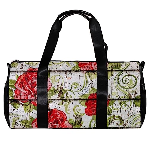 Turnbeutel für Damen,Reisetasche,Turnbeutel für Herren,Sporttasche,Vintage Blumenholzhintergrund von GIAPB