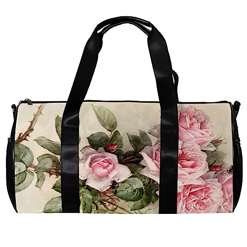 Turnbeutel für Damen,Reisetasche,Turnbeutel für Herren,Sporttasche,Vintage rosa Rosenblume von GIAPB