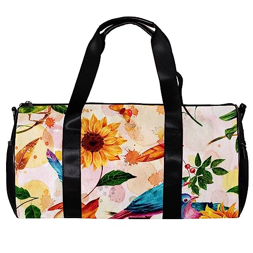 Turnbeutel für Damen,Reisetasche,Turnbeutel für Herren,Sporttasche,Vogel Sonnenblumen Blumen von GIAPB