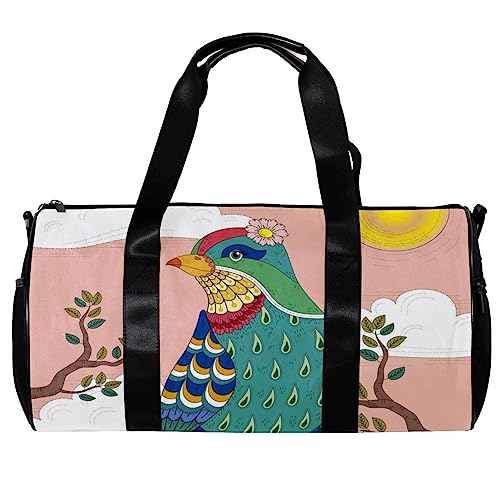 Turnbeutel für Damen,Reisetasche,Turnbeutel für Herren,Sporttasche,Vogel rosa Hintergrund von GIAPB