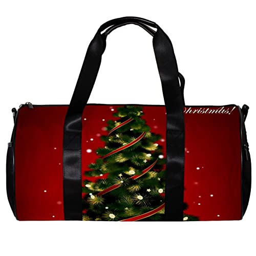 Turnbeutel für Damen,Reisetasche,Turnbeutel für Herren,Sporttasche,Weihnachtsbaum roter Hintergrund von GIAPB