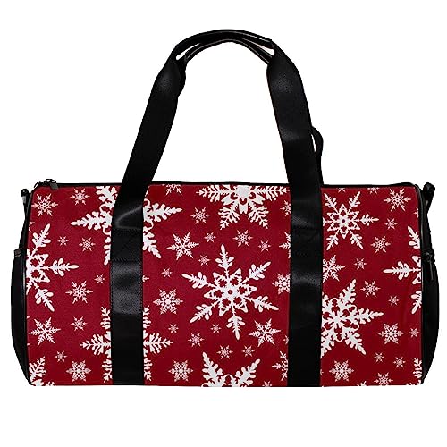 Turnbeutel für Damen,Reisetasche,Turnbeutel für Herren,Sporttasche,Weihnachtsschneeflocken rot von GIAPB